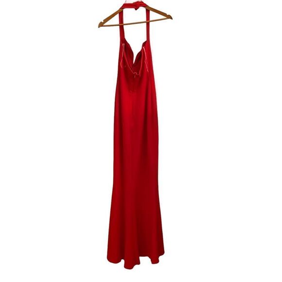 Nookie NWT Cherry Ted V Front Madonna Halter Maxi Gown Dress Large - Picture 4 of 7